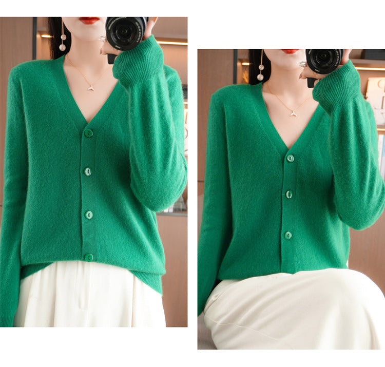 Autumn and Winter Atmosphere Wool Cardigan for Women, Lazy Style Knitted Jacket, Loose Outer Wear, Soft and Gentle, Super Popular on Ins