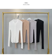 South Korea Dongdaemun fashionable all-match slim-fit sexy black micro-transparent sun protection long-sleeved knitted cardigan top for women