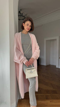 2025 Cross-Border Popular Elegant Soft Knitted Women's Sweater Cardigan Loose Long Casual Versatile