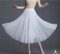 New Long Veil Skirt Oversized Puff Mesh Skirt Women's Spring and Summer High Waist Slim-Fit Pleated A- Line Fairy Skirt