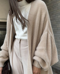 2025 Cross-Border Popular Elegant Soft Knitted Women's Sweater Cardigan Loose Long Casual Versatile