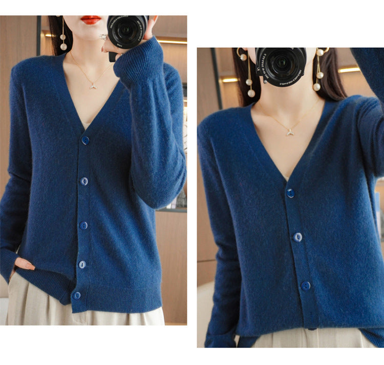 Autumn and Winter Atmosphere Wool Cardigan for Women, Lazy Style Knitted Jacket, Loose Outer Wear, Soft and Gentle, Super Popular on Ins