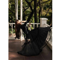 Designed Mesh Large Hem Umbrella Skirt for Women Summer French Romantic Fairy Long Skirt Polka Dot Skirt