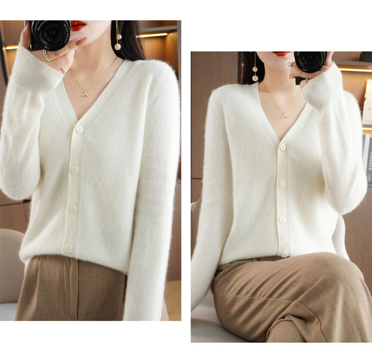 Autumn and Winter Atmosphere Wool Cardigan for Women, Lazy Style Knitted Jacket, Loose Outer Wear, Soft and Gentle, Super Popular on Ins
