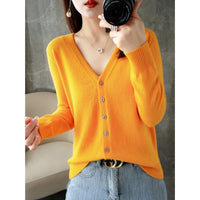 Knitted Cardigan Women's Spring and Autumn Long-Sleeved Sweater Cardigan Thin Age-Reducing Jacket Knitted Sweater Cross-Border Sweater Cardigan Base
