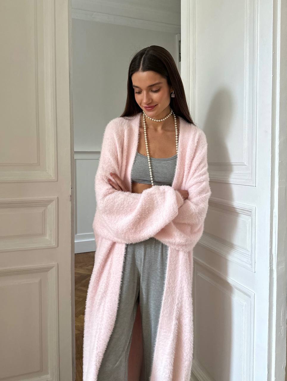 2025 Cross-Border Popular Elegant Soft Knitted Women's Sweater Cardigan Loose Long Casual Versatile
