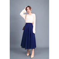 New Long Veil Skirt Oversized Puff Mesh Skirt Women's Spring and Summer High Waist Slim-Fit Pleated A- Line Fairy Skirt