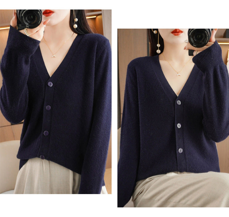 Autumn and Winter Atmosphere Wool Cardigan for Women, Lazy Style Knitted Jacket, Loose Outer Wear, Soft and Gentle, Super Popular on Ins