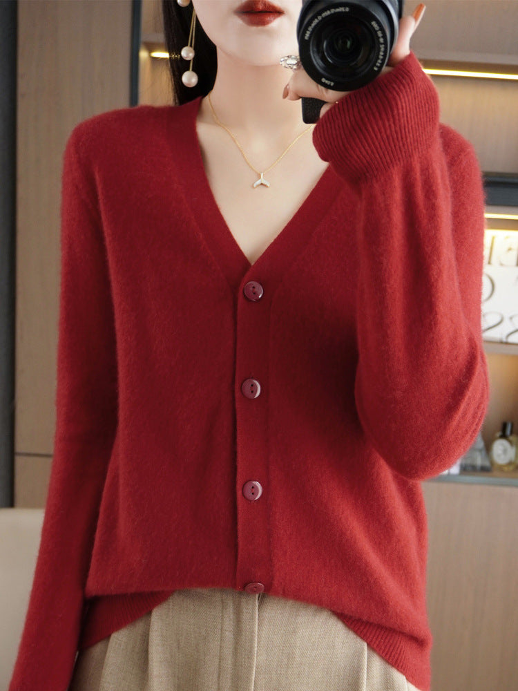 Autumn and Winter Atmosphere Wool Cardigan for Women, Lazy Style Knitted Jacket, Loose Outer Wear, Soft and Gentle, Super Popular on Ins