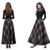 Woolen Skirt Amazon New Women's High Waist Pendant Long Skirt Women's Tight Waist Slim A- line Skirt Large Swing Skirt