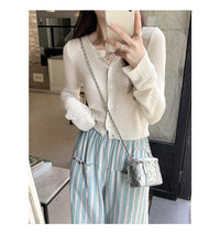 Dopamine Super Nice Long-Sleeved Knitted Cardigan for Women 2025 Summer New Style Petite Anti-Sun Blouse Slim Top
