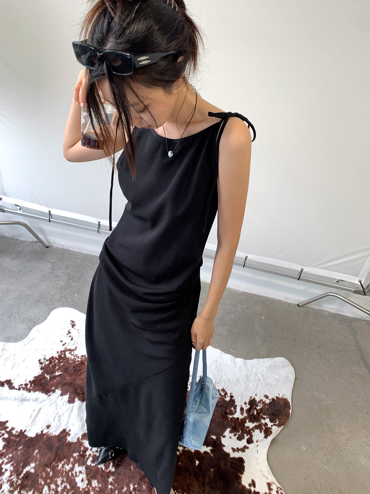 Dorothy Summer New Casual Fashionable Romantic Vacation Shoulder Lace-up dress Slim-fit Adjustable Long Dress for Women
