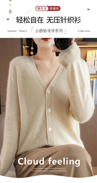Autumn and Winter Atmosphere Wool Cardigan for Women, Lazy Style Knitted Jacket, Loose Outer Wear, Soft and Gentle, Super Popular on Ins