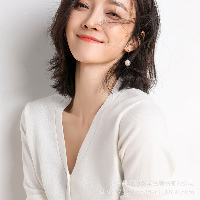 2023 Spring and Autumn New Women's Korean Style Short Fashion Knitted Cardigan Sweater Women's Solid Color Easiest for Match Temperament Jacket