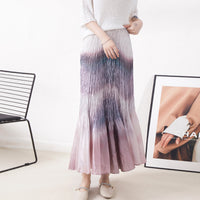 Japanese Style Design Niche Skirt Women's 2023 Summer New Pleated Skirt Elegant All-match High Waist Midi Skirt
