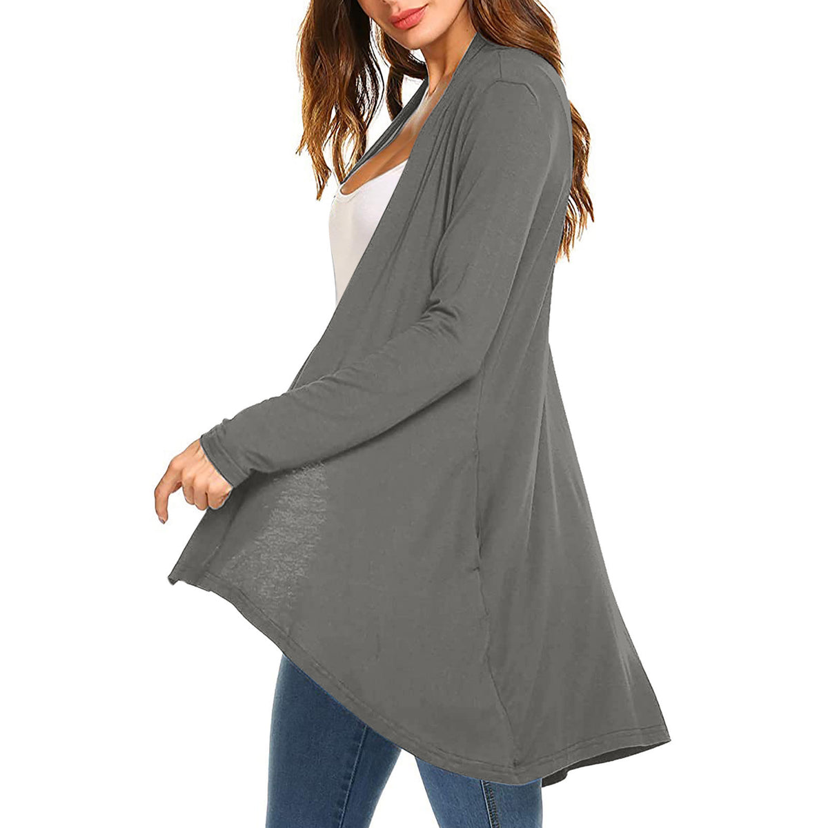 Cross-Border European and American Women's Clothing 2026 Amazon Hot-Selling Women's Knitted Solid Color Long-Sleeve Cardigan Top with Pockets in Stock