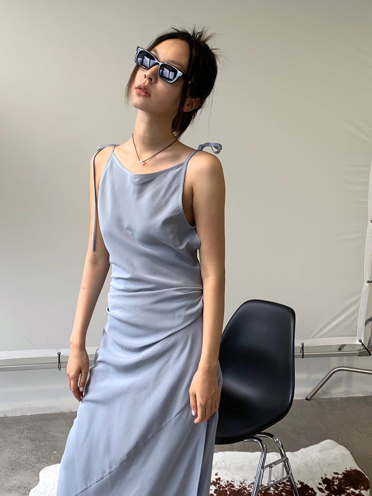 Dorothy Summer New Casual Fashionable Romantic Vacation Shoulder Lace-up dress Slim-fit Adjustable Long Dress for Women