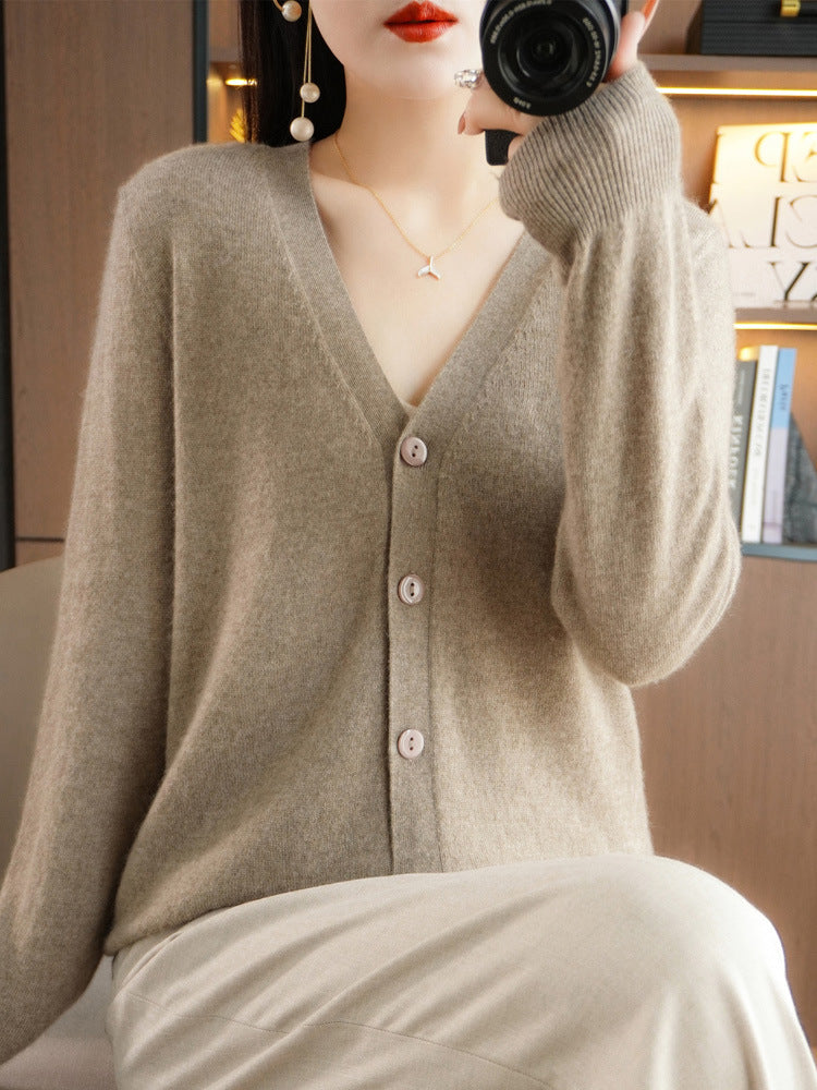 Autumn and Winter Atmosphere Wool Cardigan for Women, Lazy Style Knitted Jacket, Loose Outer Wear, Soft and Gentle, Super Popular on Ins
