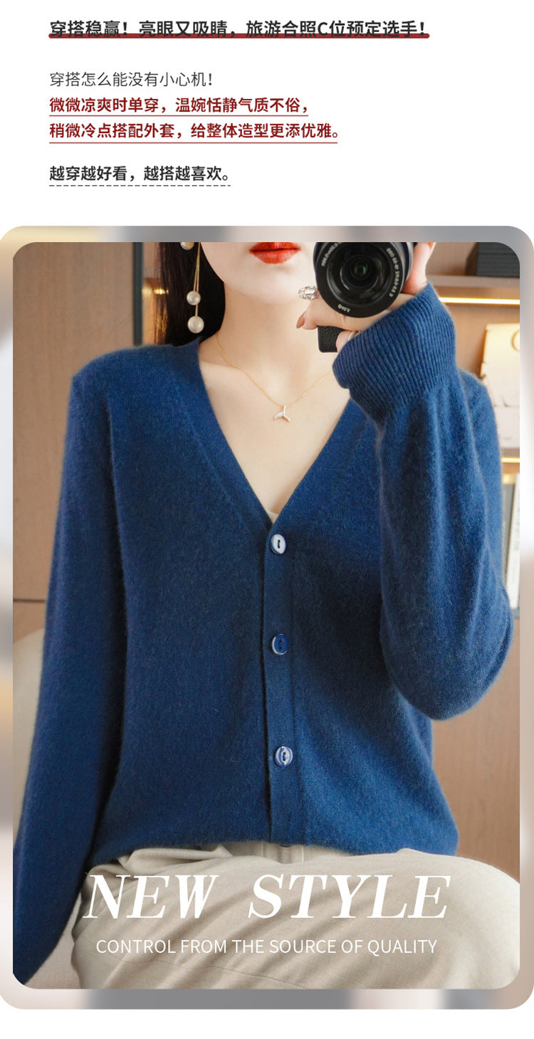 Autumn and Winter Atmosphere Wool Cardigan for Women, Lazy Style Knitted Jacket, Loose Outer Wear, Soft and Gentle, Super Popular on Ins