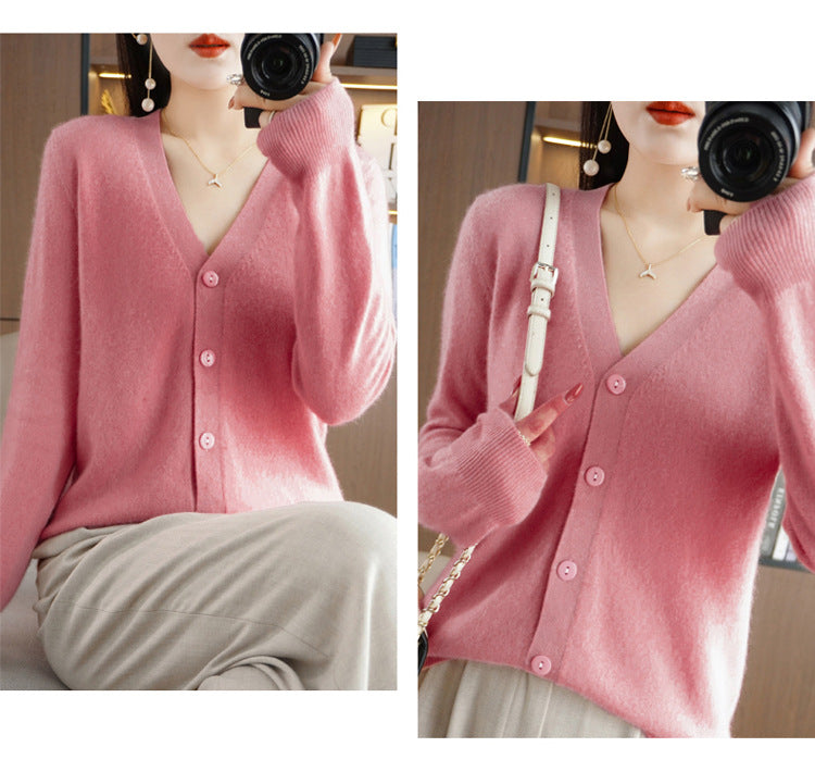Autumn and Winter Atmosphere Wool Cardigan for Women, Lazy Style Knitted Jacket, Loose Outer Wear, Soft and Gentle, Super Popular on Ins