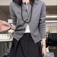 Fashionable All-match Autumn New Single-breasted Casual Cardigan Women's Loose Slimming Long-sleeved Knitted Jacket