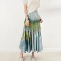 Japanese Style Design Niche Skirt Women's 2023 Summer New Pleated Skirt Elegant All-match High Waist Midi Skirt