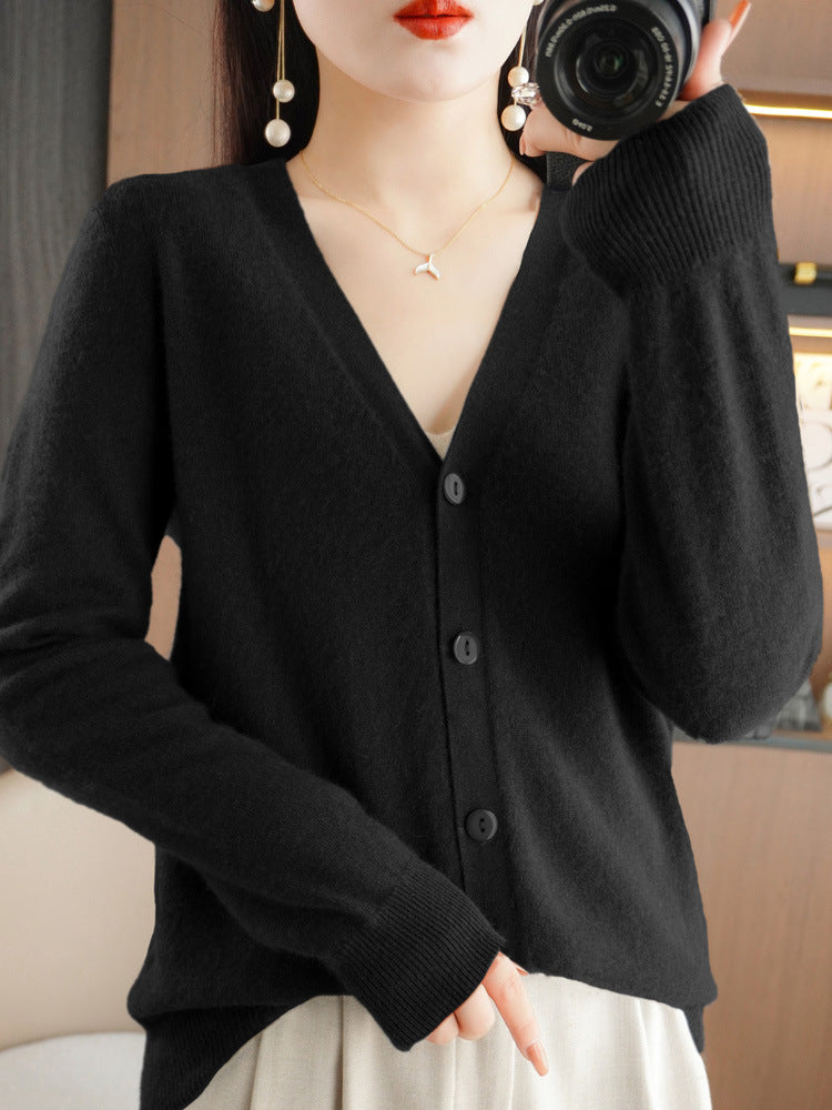 Autumn and Winter Atmosphere Wool Cardigan for Women, Lazy Style Knitted Jacket, Loose Outer Wear, Soft and Gentle, Super Popular on Ins