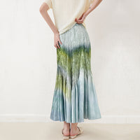 Japanese Style Design Niche Skirt Women's 2023 Summer New Pleated Skirt Elegant All-match High Waist Midi Skirt