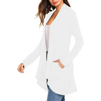 Cross-Border European and American Women's Clothing 2026 Amazon Hot-Selling Women's Knitted Solid Color Long-Sleeve Cardigan Top with Pockets in Stock