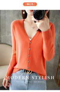 Knitted Cardigan Women's Spring and Autumn Long-Sleeved Sweater Cardigan Thin Age-Reducing Jacket Knitted Sweater Cross-Border Sweater Cardigan Base