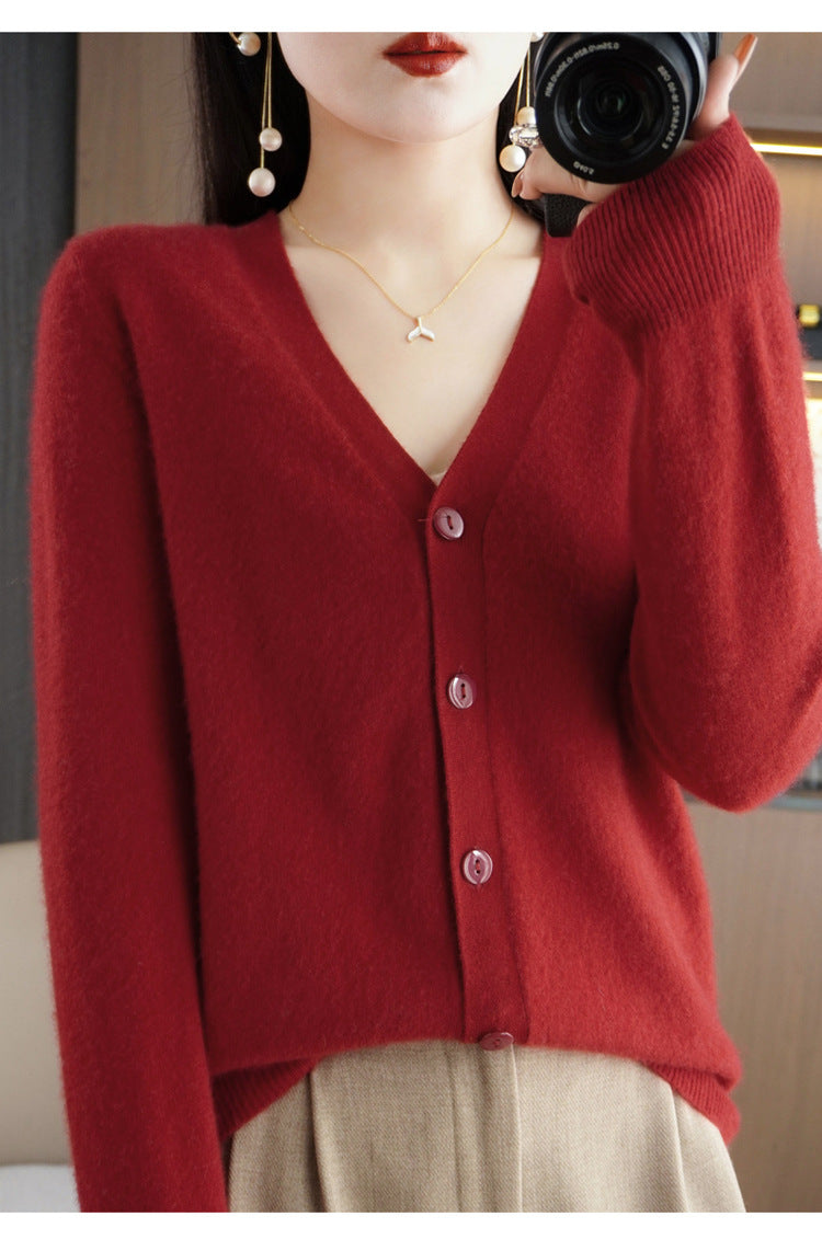 Autumn and Winter Atmosphere Wool Cardigan for Women, Lazy Style Knitted Jacket, Loose Outer Wear, Soft and Gentle, Super Popular on Ins
