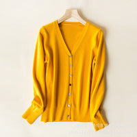 2023 Spring and Autumn New Women's Korean Style Short Fashion Knitted Cardigan Sweater Women's Solid Color Easiest for Match Temperament Jacket