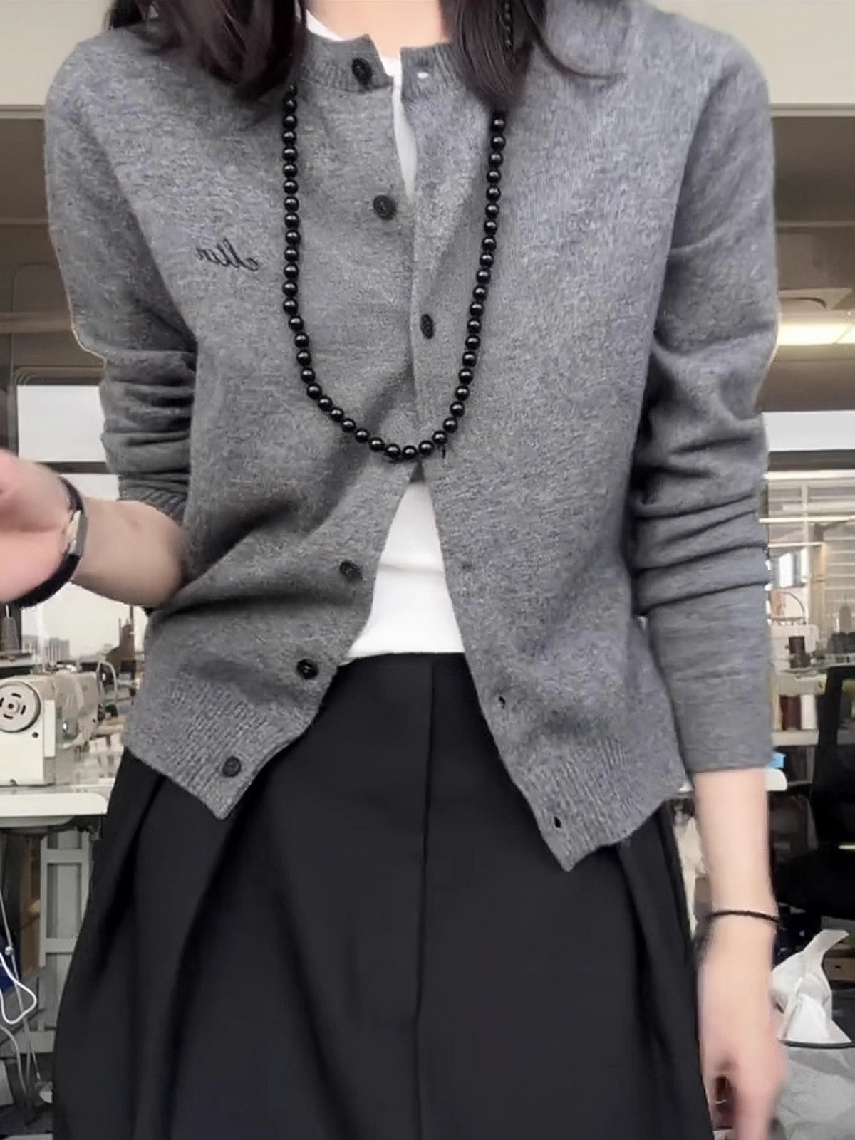 Fashionable All-match Autumn New Single-breasted Casual Cardigan Women's Loose Slimming Long-sleeved Knitted Jacket