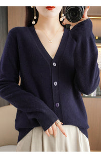 Autumn and Winter Atmosphere Wool Cardigan for Women, Lazy Style Knitted Jacket, Loose Outer Wear, Soft and Gentle, Super Popular on Ins