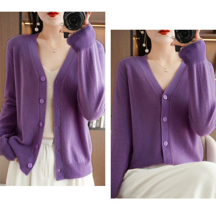 Autumn and Winter Atmosphere Wool Cardigan for Women, Lazy Style Knitted Jacket, Loose Outer Wear, Soft and Gentle, Super Popular on Ins
