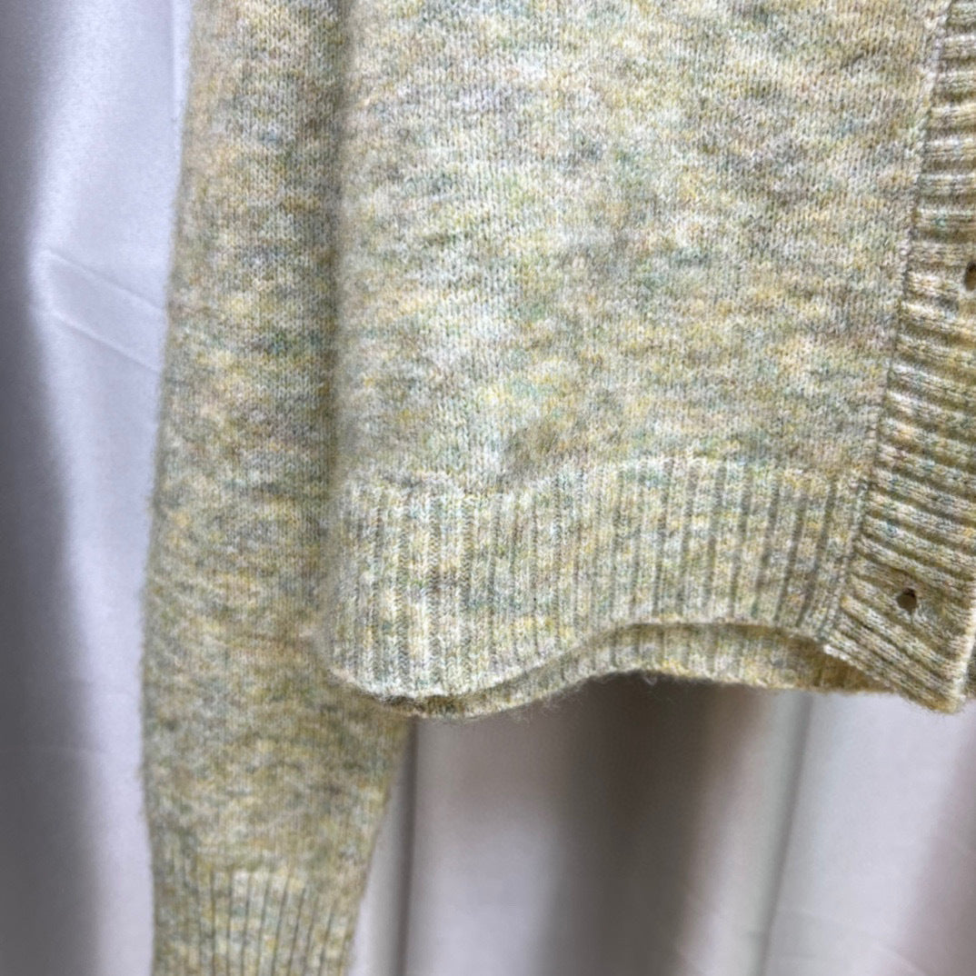 Floral Yarn Round Neck Cardigan Single-Breasted Mohair Soft Waxy Knitted Cardigan for Women Casual Versatile Fashion Versatile