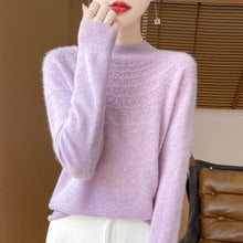 Autumn and Winter New Round Neck Knitted Cardigan Women's Loose Large Size Sweater Versatile Jacket Pure Color Bottoming Wool Jacket