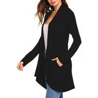 Cross-Border European and American Women's Clothing 2026 Amazon Hot-Selling Women's Knitted Solid Color Long-Sleeve Cardigan Top with Pockets in Stock