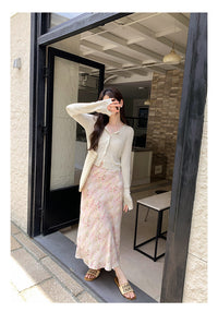Dopamine Super Nice Long-Sleeved Knitted Cardigan for Women 2025 Summer New Style Petite Anti-Sun Blouse Slim Top